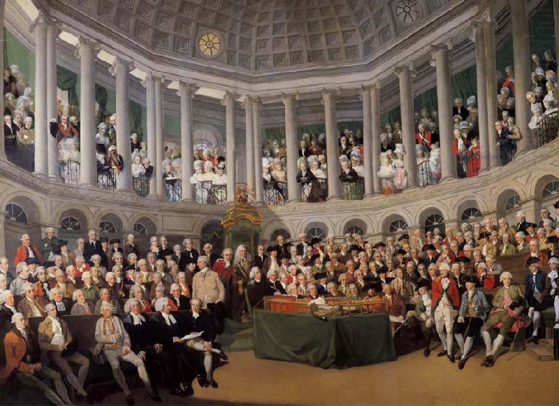 Thomas Pakenham The Irish House fo Commons addressed by Henry Grattan in 1780 during the campaign to force Britain to give Ireland free trade and legislative independ oil painting picture